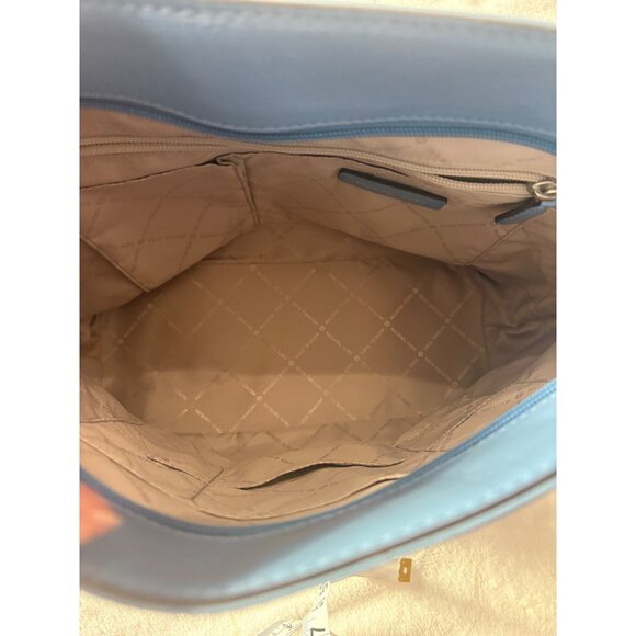 Michael Kors Blue Monogram Logo Tote Bag With Shoulder Straps - Picture 8 of 16